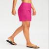 G Gradual Women's 7" Long Swim Board Shorts High Waisted Quick Dry Beach Swimming Shorts for Women with Liner Pockets(Rosy,L) view 2