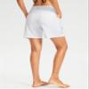 G Gradual Women's 7" Long Swim Board Shorts High Waisted Quick Dry Beach Swimming Shorts for Women with Liner Pockets(White,L) view 3