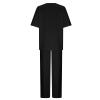 2 Piece Cotton Linen Outfits for Women Summer Dressy Business Work Suits Streetwear Button Down Tops and Pants Suit view 2