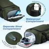 BAGSMART Gym Bag for Men & Women, Sports Travel Duffel Bag Carry-on Bag, Lightweight Weekend Overnight Bag with Shoe Compartment & Wet Pocket, Water-resistant Workout Duffle Bag for Travel Gym -Green view 4