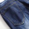 Men's Ripped Distressed Short Pants with Pockets Straight Stretch Jean Shorts Classic Slim Fit Denim Shorts (Dark Blue,40) view 4