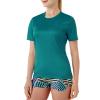 SG Edge Women Essential Short Sleeve Rash Guard Swim Shirt,Tropical Green,Size S view 1