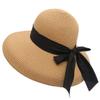 Women Wide Brim Straw Summer Hat UV Protection Sun Hat Elegant Bowknot Beach Hat Packable Travel Bucket Sun Hat view 1