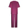 2 Piece Cotton Linen Outfits for Women Summer Dressy Business Work Suits Streetwear Button Down Tops and Pants Suit view 2