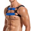 JOCKMAIL Mens Mesh Crop Top Body Chest Muscle Tops Harness Men Shoulder Bandage (Blue2, S/M) view 2