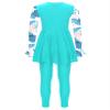Eandarui Kids Girls Rash Guard Swimsuit Long Sleeve Swim Dress with Pants Full Body Cover Sun Protection Beachwear Lakegreen 16 Years view 4