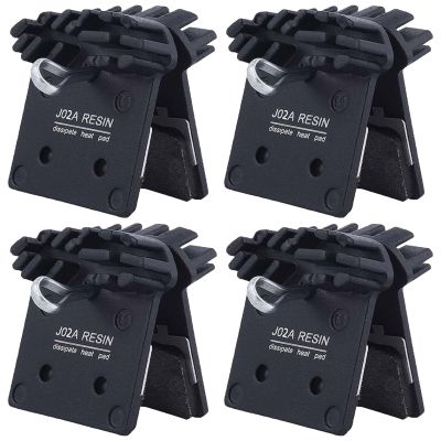4 Pairs J02A Resin Disc Brake Pads with Cooling Fin, Compatible with Shimano XTR M9000/DEORE XT M8100/DEORE XT M8000/DEORE XT M780/SLX M7100/SLX M7000/SLX M670/SLX M660/DEORE M6100/DEORE M5100