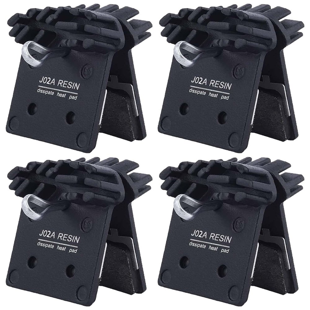 4 Pairs J02A Resin Disc Brake Pads with Cooling Fin, Compatible with Shimano XTR M9000/DEORE XT M8100/DEORE XT M8000/DEORE XT M780/SLX M7100/SLX M7000/SLX M670/SLX M660/DEORE M6100/DEORE M5100
