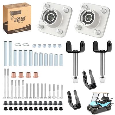 10L0L Deluxe Golf Cart Front End Repair Kit for Club Car Precedent 2004-Up Gas & Electric, Precedent Front Suspension Bushings Bolts Rebuild Kit