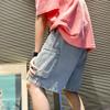 Men's Mid Waist Straight Classic Denim Shorts Ripped Washed Jean Shorts Summer Loose Short Pants with Pockets (Blue,Large) view 3