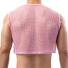 Mens Fishnet Crop Top Shirt Mesh Vest See Through Sleeveless Undershirts Nightwear Tank Shirt view 3