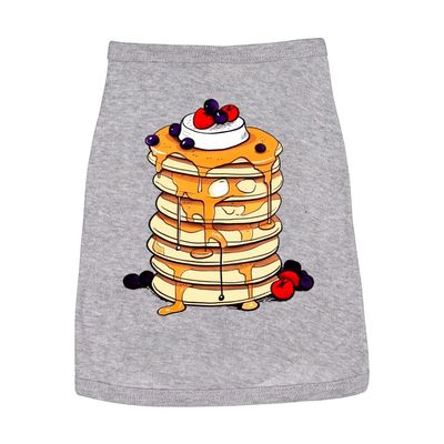 Pancake Dog Sleeveless Shirt - Illustration Dog Shirt - Cute Dog Clothing - Heather, M