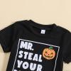 CHAUKAREAUL My First Halloween Outfit Baby Boy Pumpkin Sweatshirt Tops Long Pants Newborn Halloween Clothes view 4