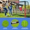 Soccer Goals for Backyard, 8x5ft Metal Soccer Goal, Soccer Goals for Kids 8-12, Soccer net with Zipper Design, Easy Assemble, Weatherproof Foam Padded Goal Post view 2
