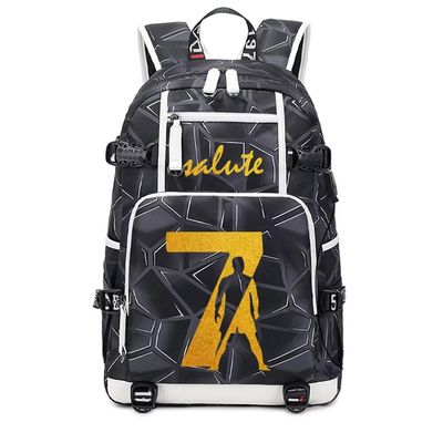 ELFJE Soccer Player 7 Individualized Laser Mechanical Laptop Multifunction Backpack Travel Daypack Fans Bag