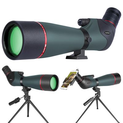 Joydate 20-60x80 Spotting Scopes for Bird Watching, BAK4 Waterproof Spotting Scope for Wildlife Viewing Hiking Camping, HD Spotter Scope with Tripod Smartphone Holder and Carrying Bag