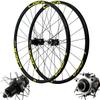 ZECHAO 26 Inch Mountain Bike Rim 27.5/29ER Inch,700C Double Wall Bike Quick Release 24 Hole Disc Brake 11 Speed Cycling Wheels Wheelset (Color : Yellow, Size : 29inch) view 1