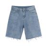 Men's Summer Loose Classic Denim Shorts Ripped Washed Jean Shorts Casual Straight Short Pants with Pockets (Dark Blue,Small) view 1