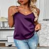 Zeagoo Camisole Tops for Women 2026 V Neck Adjustable Spaghetti Strap Satin Tank Tops Purple view 3