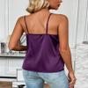 Zeagoo Camisole Tops for Women 2026 V Neck Adjustable Spaghetti Strap Satin Tank Tops Purple view 4