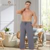 Men's Pajama Pants-Viscose Made from Bamboo Sleep Sweatpants with Pockets view 2