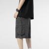 Maiyifu-GJ Men's Washed Straight Denim Shorts Stretchy Cotton Short Pants with Pockets Ripped Mid Waist Jean Shorts (Black,Small) view 3