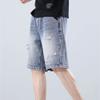Men's Straight Washed Denim Shorts Blue Ripped Loose Jean Shorts Casual Classic Short Pants with Pockets (Blue,38) view 3