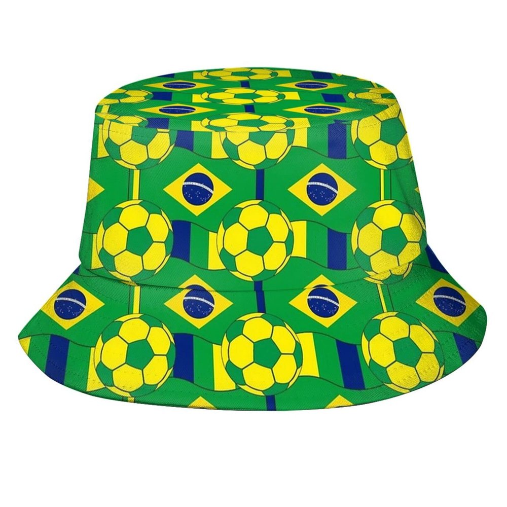 ROSIHODE Cute Brazil Flag Bucket Hat Funny Summer Unisex Brazilian Print Bucket Hat for Women Men