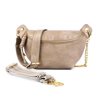 Fanny Packs for Women Cross Body Leather Belt Bag Sling Bag for Women Crossbody Purse Fashion waist packs with Two Strap.