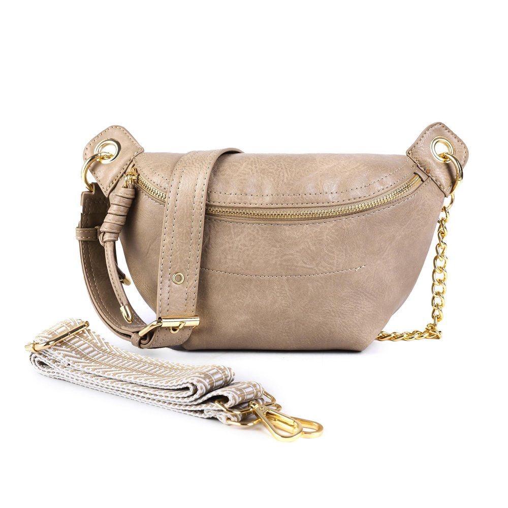 Fanny Packs for Women Cross Body Leather Belt Bag Sling Bag for Women Crossbody Purse Fashion waist packs with Two Strap.