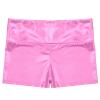 Alvivi Kids Girls Shiny Metallic Dance Shorts Ballet Dance Gymnastics High Waist Fitness Booty Shorts Pink 10 Years view 3