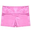 Alvivi Kids Girls Shiny Metallic Dance Shorts Ballet Dance Gymnastics High Waist Fitness Booty Shorts Pink 10 Years view 4