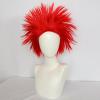 ANOGOL Hair Cap+ Red Crazy Wig, Angry Wigs, Unique Spiky and Funny Wigs, Funky Fuzzy Hair, Pelucas Para Payasos, Short Red Wig for Anime Cosplay, Halloween Costume Party Christmas Outfit view 2