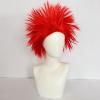 ANOGOL Hair Cap+ Red Crazy Wig, Angry Wigs, Unique Spiky and Funny Wigs, Funky Fuzzy Hair, Pelucas Para Payasos, Short Red Wig for Anime Cosplay, Halloween Costume Party Christmas Outfit view 3