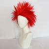 ANOGOL Hair Cap+ Red Crazy Wig, Angry Wigs, Unique Spiky and Funny Wigs, Funky Fuzzy Hair, Pelucas Para Payasos, Short Red Wig for Anime Cosplay, Halloween Costume Party Christmas Outfit view 4