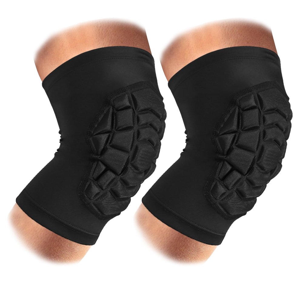 Knee Pads Compression Leg Sleeve Knee Sleeve for All Sports Wrestling Protector Gear, Youth & Adult Sizes, 1 Pair of Knee Paded(Short Sleeve,Black_XS_2 Pack)