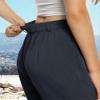 Feiersi Womens Casual Wide Leg Pants High Waisted Button Down Straight Long Trousers Palazzo Pants(Navy Blue,Small) view 3
