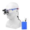 3.5X 420MM Binocular Magnifier loupes Matte Frame with Adjustable Spotlight Headlight Spotlight Headlamp Metal Box Aluminium Alloy Case (Blue) view 3