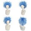 ANOGOL Hair Cap+ Blue Crazy Wig, Unique Spiky and Funny Wigs, Funky Fuzzy Wigs, Pelucas Para Payasos, Short Blue Wig for Anime Cosplay Halloween Costume Party Christmas Outfit view 2