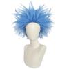 ANOGOL Hair Cap+ Blue Crazy Wig, Unique Spiky and Funny Wigs, Funky Fuzzy Wigs, Pelucas Para Payasos, Short Blue Wig for Anime Cosplay Halloween Costume Party Christmas Outfit view 3