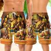 Bigfoot Beer Men's Quick Dry - Drink Beer Hawaiian Shorts for Men - Beach Shorts Swim Trunks Set 14 (TND-LN-14) Size M view 3