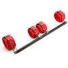 Sovyime Black Expandable Spreader Bar with Adjustable 4pcs Fur Red Straps Sports Aid Training Fitness Gear, Restore Pilates, Yoga Gym Kit, Home Exercise Kit view 1