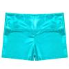 Alvivi Kids Girls Shiny Metallic Dance Shorts Ballet Dance Gymnastics High Waist Fitness Booty Shorts Blue Green 10 Years view 3