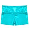 Alvivi Kids Girls Shiny Metallic Dance Shorts Ballet Dance Gymnastics High Waist Fitness Booty Shorts Blue Green 10 Years view 4