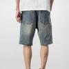 Men's Loose Straight Jean Shorts Casual Classic Washed Denim Shorts Retro Cotton Short Pants with Pockets (Blue4,32) view 4