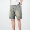 Men's Loose Straight Jean Shorts Casual Classic Washed Denim Shorts Retro Cotton Short Pants with Pockets (Blue1,28) view 4
