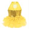 Alvivi Kids Girls Halter Neck Sequins Jumpsuit Ballet Dance Tutu Dress Jazz Performance Costume Suit Yellow A 10 Years view 2