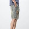 Men's Loose Straight Jean Shorts Casual Classic Washed Denim Shorts Retro Cotton Short Pants with Pockets (Blue3,32) view 2