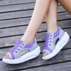 EROFEL Contrast Paneled Cutout Lace-Up Muffin Sandals, Summer Open Toe Platform Sandals, Women Causal Lace up Sandals (Black,US6) view 3