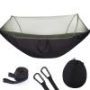 Large Camping Hammock with Mosquito Net, 2 Person Pop-up Parachute Lightweight Hanging Hammocks, Portable Hammocks with Tree Straps and Carry Bag, for Outdoor, Hiking (E) view 1